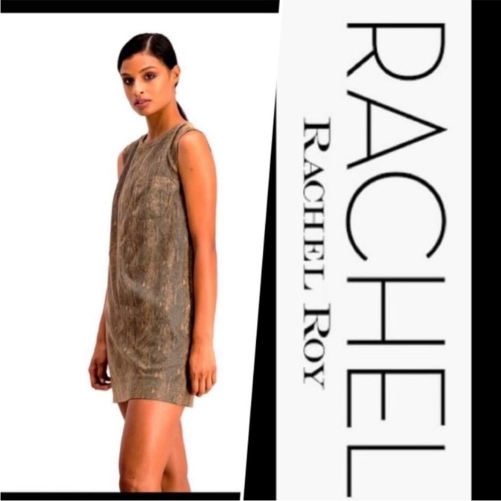 RACHEL RACHEL ROY PYTHON PRINT DRESS Small Brown and Black 90s Y2k Whimsigoth - Picture 2 of 7